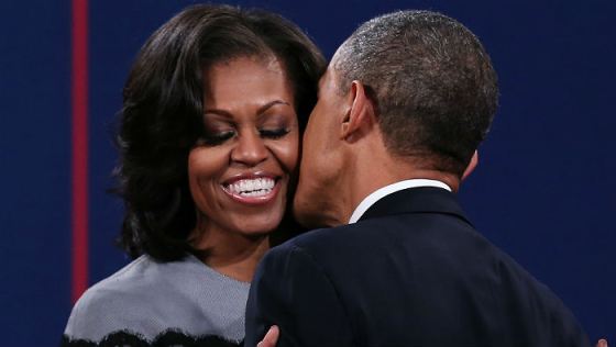 Michelle Receives Kiss from Barack